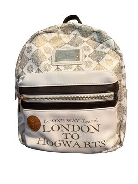 London to Hogwarts White Travel Backpack - Themed Women’s Bag